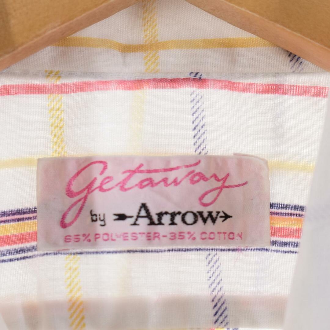 ARROW(アロー)の古着 70年代 アロー ARROW Getaway 半袖 チェックシャツ メンズM ヴィンテージ /eaa260512 メンズのトップス(シャツ)の商品写真