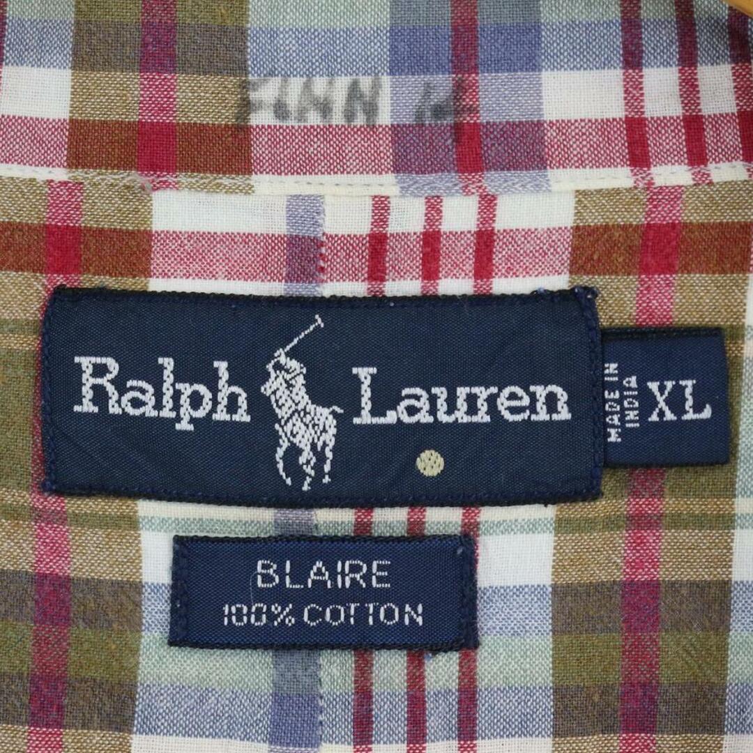 Ralph Lauren(ラルフローレン)の古着 ラルフローレン Ralph Lauren 半袖 ボタンダウンチェックシャツ メンズXL /eaa251314 メンズのトップス(シャツ)の商品写真