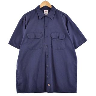 ディッキーズ(Dickies)の古着 ディッキーズ Dickies 半袖 ワークシャツ メンズL /eaa259112(シャツ)