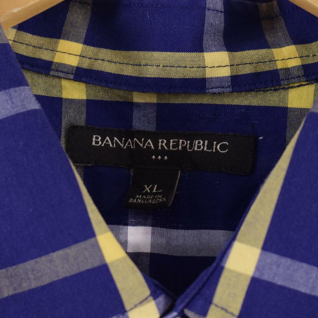 Banana Republic(バナナリパブリック)の古着 バナナリパブリック BANANA REPUBLIC 半袖 コットン チェックシャツ メンズL /eaa269277 メンズのトップス(シャツ)の商品写真