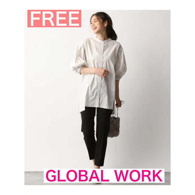 GLOBAL WORK(グローバルワーク)のGLOBAL WORK コットンバック切替ブラウス　オフ　FREE レディースのトップス(シャツ/ブラウス(長袖/七分))の商品写真