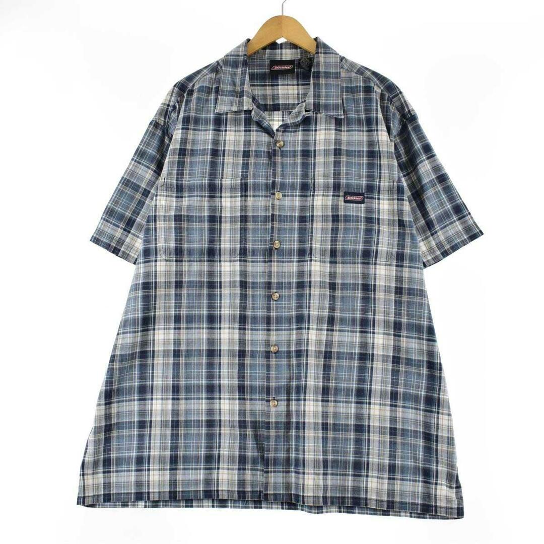 Dickies(ディッキーズ)の古着 ビッグサイズ ディッキーズ Dickies オープンカラー 半袖 コットン チェックシャツ メンズXXXL /eaa262505 メンズのトップス(シャツ)の商品写真