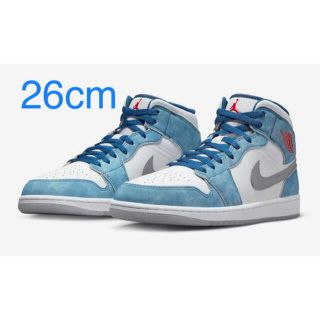 ナイキ(NIKE)のNikeAirJordan1MidWhiteUniversityBlueGrey(スニーカー)