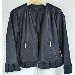 ザラ(ZARA)のザラ　ベーシック　レディース　レザージャケット　黒【新品未使用】(ライダースジャケット)