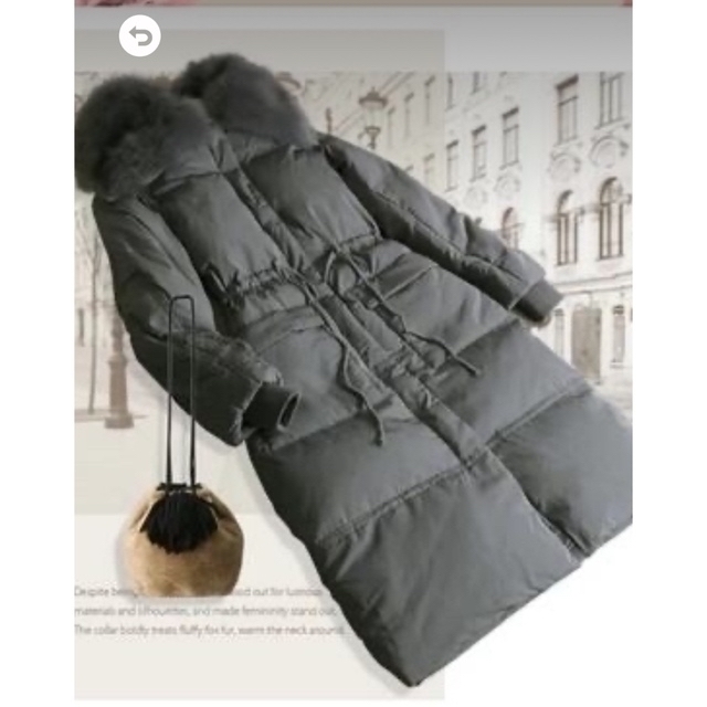 新品　襟ファーダウンコート定価¥28578 レディースのジャケット/アウター(ダウンコート)の商品写真