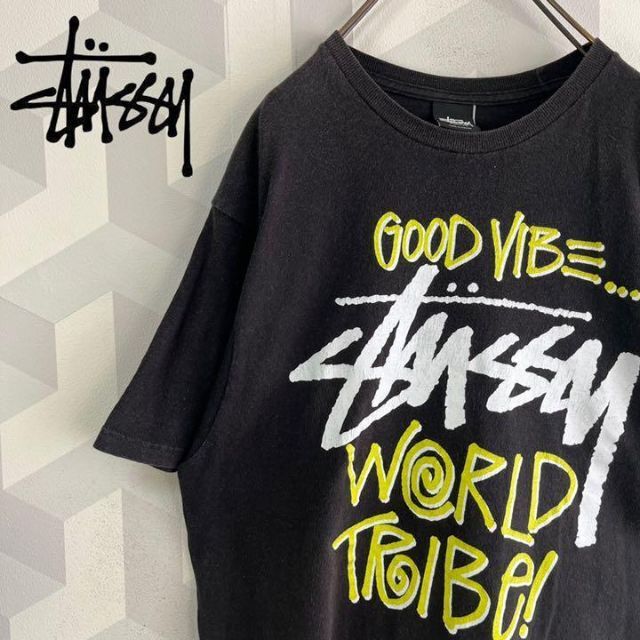 【ステューシー】メキシコ製 ショーンフォントロゴ Tシャツ 黒 stussy