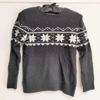 エイチアンドエム(H&M)のH＆M＊ニットセーター＊ノルディック＊ブラック＊6-8Y＊130㎝【着用品29】(ニット)