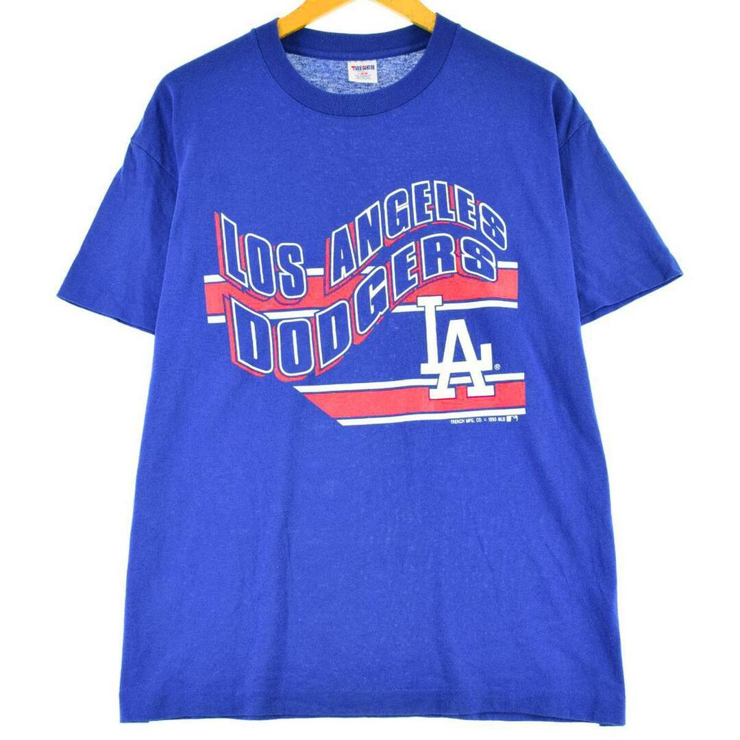 90年代 TRENCH MLB LOS ANGELES DODGERS ロサンゼルスドジャース スポーツプリントTシャツ USA製 メンズL ヴィンテージ /eaa262629