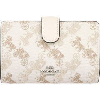 コーチ(COACH)のCOACH 財布 二つ折り財布 F87936 クリーム×ベージュマルチ(財布)