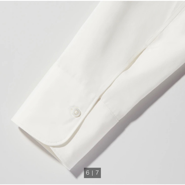 UNIQLO(ユニクロ)のUNIQLO ユニクロ　＋J スーピマコットンオーバーサイズシャツ　オフホワイト レディースのトップス(シャツ/ブラウス(長袖/七分))の商品写真