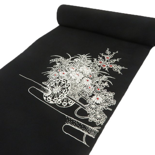 コート地 相良刺繍 中国刺繍 正絹 着物 反物 A772-16 【未仕立て】