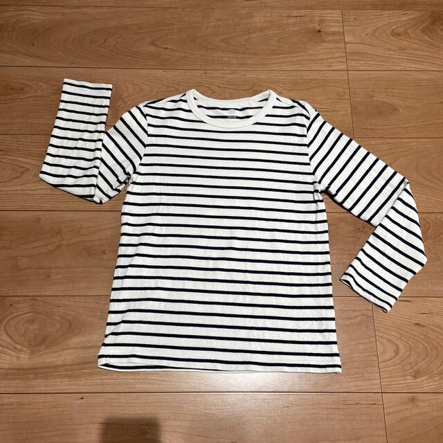 UNIQLO(ユニクロ)のユニクロ　ボーダーロンT 130 キッズ/ベビー/マタニティのキッズ服男の子用(90cm~)(Tシャツ/カットソー)の商品写真