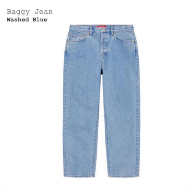 Supreme Baggy Jean Washed Blue 34 22FW