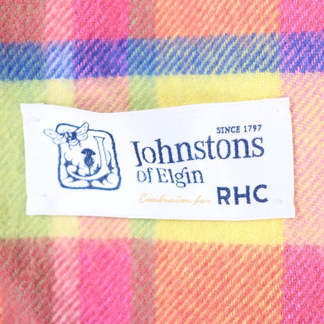 Johnstons　ジョンストンズ　カシミヤ大判ストール　ピンク系 　USED 4