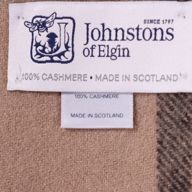 Johnstons(ジョンストンズ)のJohnstons　ジョンストンズ　カシミヤ大判ストール　ベージュ・ピンク  レディースのファッション小物(ストール/パシュミナ)の商品写真