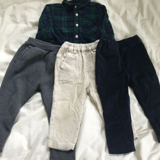 ムジルシリョウヒン(MUJI (無印良品))の子供服4点セット　無印良品　ラグマート　90(パンツ/スパッツ)