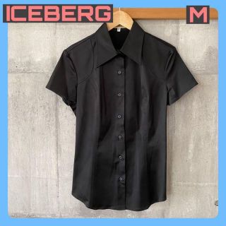 アイスバーグ(ICEBERG)の◆ICEBERG  ブラウス   M  黒(シャツ/ブラウス(半袖/袖なし))