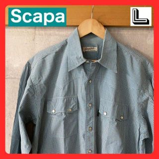 スキャパ(SCAPA)の◆Scapa  メンズチェックシャツ  50 緑青(シャツ)