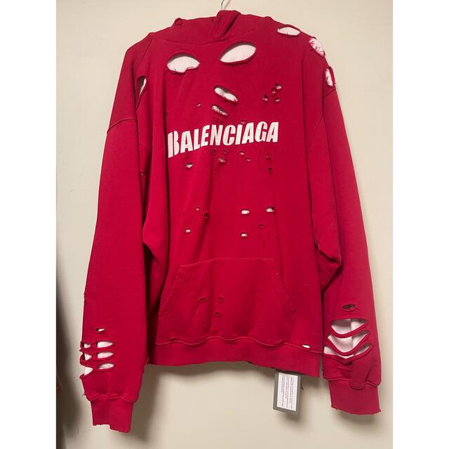 華麗 Balenciaga - XSサイズ Balenciaga destroyed hoodie パーカー