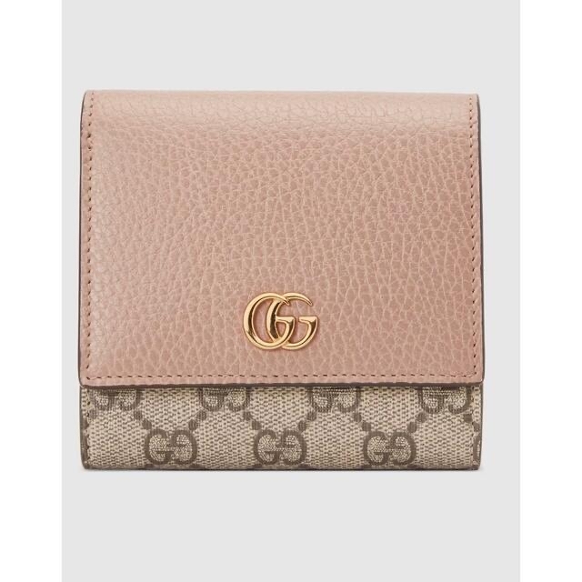 Gucci - グッチダブルGウォレット ダスティピンク レザー＆GG