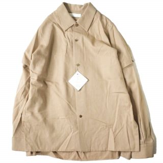 ETHOSENS エトセンス 20SS 日本製 BUTTON UP SLEEVE SHIRT ボタンアップスリーブシャツ E120-202 2 PINK BEIGE 長袖 トップス【新古品】【中古】【ETHOSENS】(シャツ)