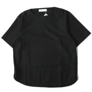 ETHOSENS エトセンス 21SS 日本製 BOAT NECK T-SHIRT ボートネックTシャツ E121-001 3 BLACK 半袖 カットソー トップス【新古品】【中古】【ETHOSENS】(Tシャツ/カットソー(半袖/袖なし))