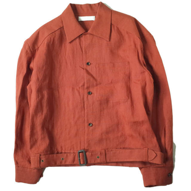 ETHOSENS エトセンス 20SS 日本製 RIDERS LINEN SHIRT ライダースリネンシャツ E120-301 2 ORANGE 長袖 ジャケット トップス【新古品】【ETHOSENS】