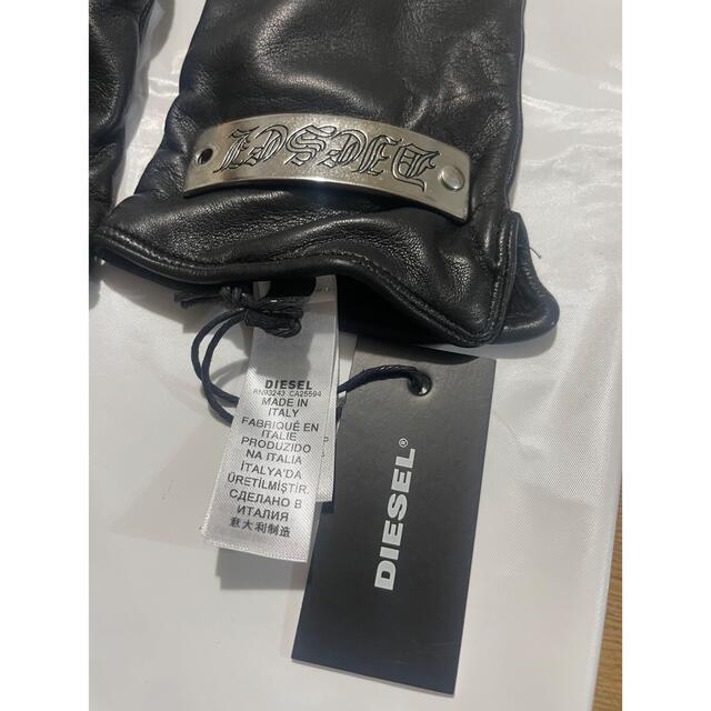 DIESEL(ディーゼル)の【新品/未使用/タグ付】DIESEL ユニセック手袋 レザー プレートデザイン レディースのファッション小物(手袋)の商品写真