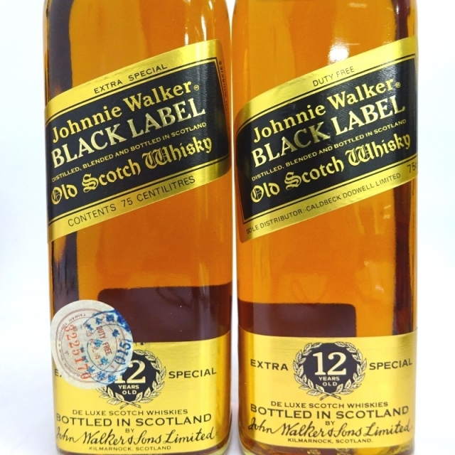 未開封★Johnny Walker【ジョニーウォーカー】 ブラックラベル 12年 黒金キャップ 3本セット 750ml