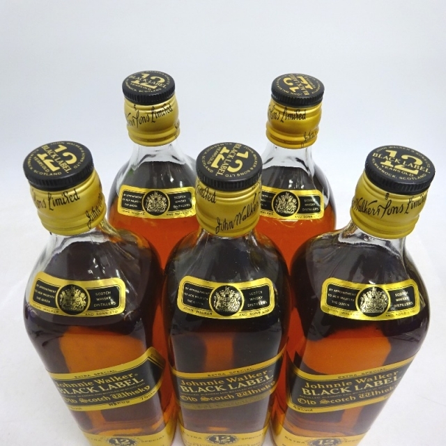 未開封★Johnny Walker【ジョニーウォーカー】 ブラックラベル 12年 黒金キャップ 3本セット 750ml