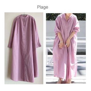 Plage - 【2019SS 27,500円】Plage バンドカラー シャツワンピースの Plage - 【2019SS 27,500円】Plage バンドカラー シャツワンピースの