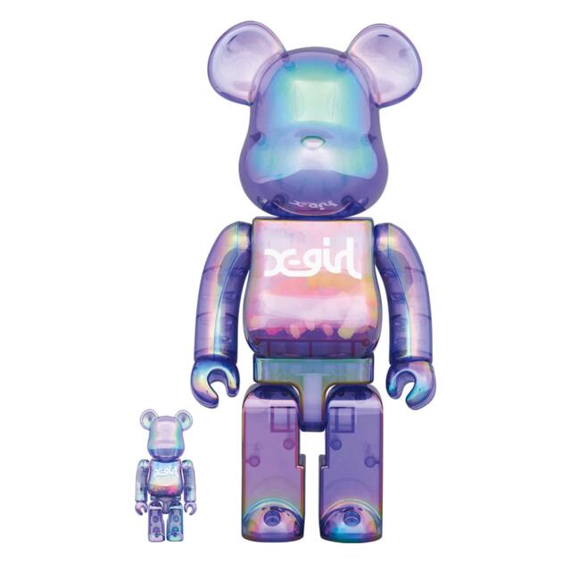 BE@RBRICK X-girl CLEAR PURPLE 100％ 400％