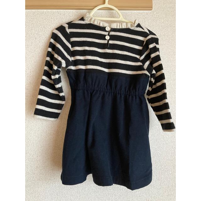 petit main(プティマイン)のひー様専用　petit main ボーダードッキングワンピース　90cm キッズ/ベビー/マタニティのキッズ服女の子用(90cm~)(ワンピース)の商品写真