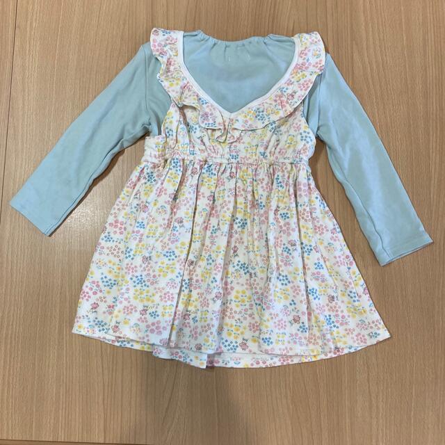 coeur a coeur(クーラクール)のキムラタン　クーラクール　花柄ワンピース　100cm キッズ/ベビー/マタニティのキッズ服女の子用(90cm~)(ワンピース)の商品写真