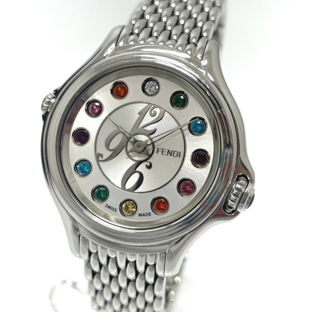 ー品販売  FENDI フェンディ - FENDI クレイジーカラット シルバー SS 腕時計 クォーツ 10500L 腕時計