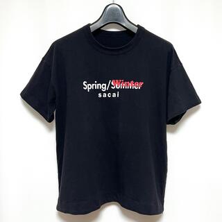 sacai - 19SS Sacai サカイ サイドジップ ロゴプリント 半袖 Tシャツ