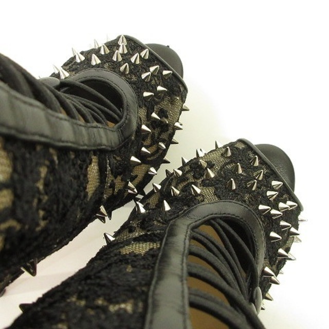 Christian Louboutin(クリスチャンルブタン)のクリスチャンルブタン 美品 ブーティ レース スパイク 厚底 37 24cm レディースの靴/シューズ(ブーツ)の商品写真