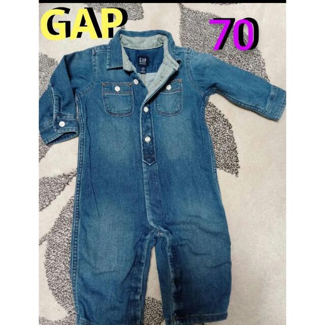 babyGAP(ベビーギャップ)のギャップ　デニムカバーオール70GAPベビー　denim キッズ/ベビー/マタニティのベビー服(~85cm)(ロンパース)の商品写真