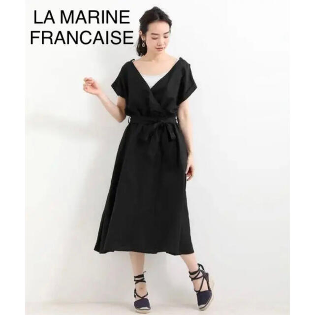 LA MARINE FRANCAISE(マリンフランセーズ)の未使用タグ付き✨マリンフランセーズ　リネンレーヨン2wayワンピース　ブラック レディースのワンピース(ロングワンピース/マキシワンピース)の商品写真