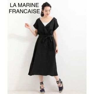 マリンフランセーズ(LA MARINE FRANCAISE)の未使用タグ付き✨マリンフランセーズ　リネンレーヨン2wayワンピース　ブラック(ロングワンピース/マキシワンピース)