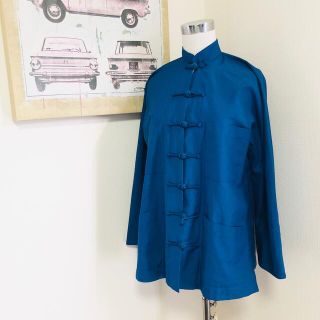 古着屋購入　ヴィンテージ　vintage チャイナシャツ　チャイナブラウス(シャツ/ブラウス(長袖/七分))