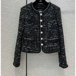 ほとんど CHANEL ツイード フリンジ ジャケット の通販 by SALON.C ...