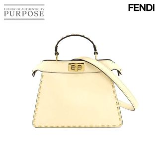 フェンディ(FENDI)の未使用 展示品 フェンディ FENDI ピーカブー アイシーユー スモール 2way ハンド ショルダー バッグ レザー アイボリー 90169700(ハンドバッグ)