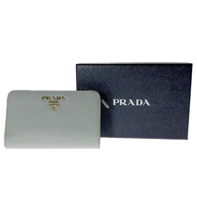 ▽▽PRADA プラダ 二つ折り財布　レディース 1ML225 グレー