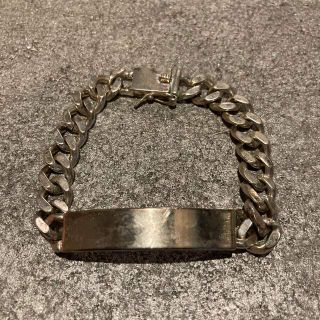 VINTAGE ヴィンテージ シルバー925 IDプレートチェーンブレスレットの