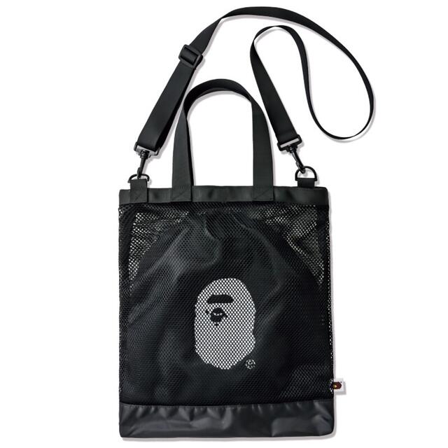 A BATHING APE(アベイシングエイプ)のBAPE◆A BATHING APE／ブラック◆メッシュバッグ＆巾着ポーチセット メンズのバッグ(ショルダーバッグ)の商品写真