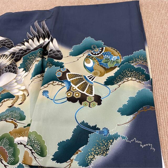 新品 高級 正絹 熨斗目 お宮参り お宮詣着 刺繍 金箔 男児 掛け着 産着 キッズ/ベビー/マタニティのメモリアル/セレモニー用品(お宮参り用品)の商品写真