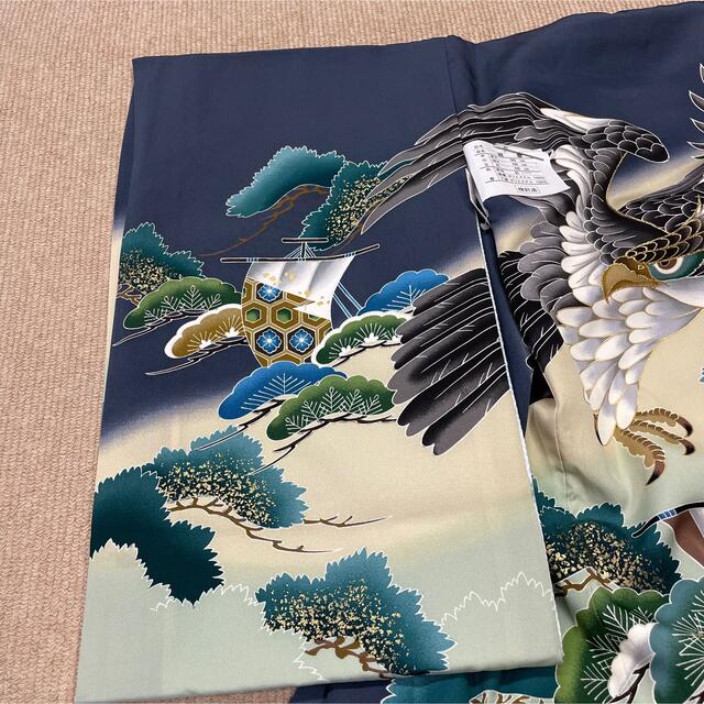 新品 高級 正絹 熨斗目 お宮参り お宮詣着 刺繍 金箔 男児 掛け着 産着 キッズ/ベビー/マタニティのメモリアル/セレモニー用品(お宮参り用品)の商品写真