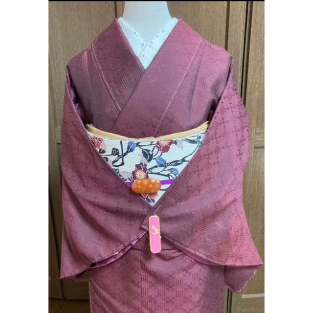 ○正絹 着物 本場薩摩花織紬 色無地 さが美誂製 ガード加工 新品
