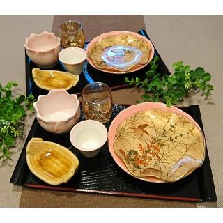 新品 晩酌セット(光琳u 龍峯) 2名分(食器)